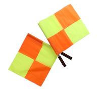 2 Piezas Banderas de Árbitro de Fútbol Ligeras y Visibles | Oxford y Acero Inoxidable, Mango Espuma Antideslizante, Uso en Cancha Deportiva, Señalización Manual