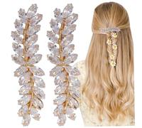2 piezas Barretas para el cabello para mujeres Barretas de oro con orejas de trigo para mujeres accesorios para el cabello vintage clips chispas clips de circón para largas y deportes