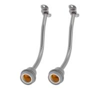 2 Piezas Base Conector Lámpara E27 de Acero Inoxidable | Curva Elegante y Diseño Moderno, Uso en Jardines y Entradas, Resistencia a Lluvia y Polvo
