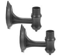 2 Piezas Base de Lámpara de Pared Solar de Plástico Negro | Soporte de Montaje Sencillo y Clásico, Uso en Yard y Porch, Diseño Compacto, Color Negro