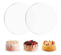 2 Piezas Base para Tartas Acrilicos Transparente 20cm Tableros Redondos 3mm, Base Tarta, Bandeja para Tartas Tableros Cake Board, Tablero para Pasteles Base Tartas Acrílicas para Tartas de Crema