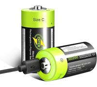 2 Piezas Batería de Litio C,Baterías Recargables Micro USB C,Batería Recargable C,1,5 V, 3000 mAh,Rendimiento Duradero y Resistente