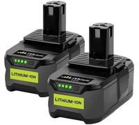 2 Piezas batería de Repuesto para ryobi batería 18V 5500mAh P102 P103 P104 P105 P106 P107 P108 BPL1820 RB18L40 RB18L50 RB18L15 RB18L20 RB18L25 Batería con indicador LED