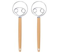 2 Piezas Batidor de Masa Danés, Varillas Cocina de Acero Inoxidable, Batidora Manual con Mango, Accesorios de Cocina para Pan, Masa, Galletas y Pizza