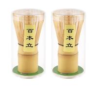 2 piezas batidor matcha de bambú natural, batidores de matcha tradicional hecho a mano, matcha kit ceremonia japonés, batidor de bambú té matcha - para la ceremonia del té, bebida - 100 dientes