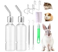 2 Piezas Bebedero Conejo, Bebedero Hamster, Botella De Agua De Hámster, Bebedero Classic para Roedores - Bebedero para Conejos 320 Ml+180ml, Colgando Botella De Alimentación para Roedores