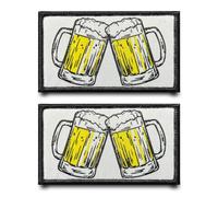 2 piezas Bebida fiesta cerveza divertido parche bordado militar insignia con nailon táctico parche apliques para ropa, sombrero, mochilas, chaquetas, bolsos, chaleco, arnés para perros, vaqueros