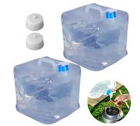 2 Piezas Bidón de Agua Plegable Set, Bidón de Agua de 10L con Grifo y Asa, Bidón Plegable para Exteriores, Camping, Viajes, Senderismo, Kit de Supervivencia de Emergencia