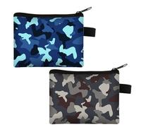 2 Piezas Billetera Pequeña Stitch, Monedero de Monedas de Camuflaje, Monedero Mini Simple, Estuche para Tarjetas Portátil con Patrón de Camuflaje, para Niñas y Mujeres