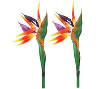 2 Piezas Bird of Paradise Planta Artificial 33.5 Pulgadas Birds of Paradise Orange Color PVC Flores para decoración