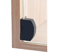 [2 piezas] Bisagra para puerta de vidrio para gabinete Abrazadera para baño Gabinete para puerta de vidrio sin marco Gabinete para exhibición Abrazadera para gabinete Bisagra de 90 grados (Negro)