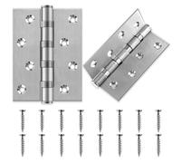 2 Piezas Bisagra para Puerta Madera de Acero Inoxidable, 100x75x2,3 mm Bisagras Plegables Silenciosas, con 32 Tornillos Inoxidable, 4 Pulgadas Bisagras para Puertas Interiores y Exteriores
