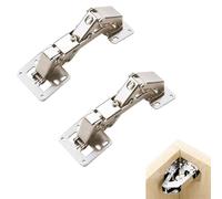 2 Piezas Bisagras Atornillables, 170 Grados Bisagras Metal, ángulo Apertura Bisagras Muebles, Adecuado Gabinetes Cocina, Puertas Armario(Plata)