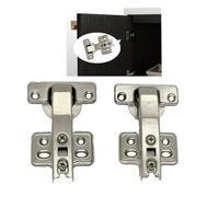 [2 piezas] Bisagras de puerta de gabinete Bisagra de 180 grados Cierre suave Esquina de 90 grados Puerta de gabinete Herrajes para muebles Bisagra [4 orificios]