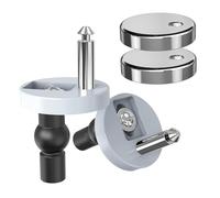 2 piezas Bisagras Tapa WC, Tornillos de Asiento de Inodoro Universal, Fijación de Asientos de Inodoro, con Goma Tornillos para Montar y Fijar la Tapa