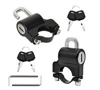 2 Piezas Bloqueo de Casco Candado para Casco de Motocicleta Universal Cerradura de Casco de Moto con 4 Llaves para Tubos de Manillar de 22-28 mm (Negro)