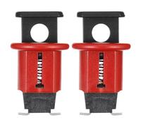 2 Piezas Bloqueo de Disyuntor Miniatura Mcpo de Nylon Pa Rojo | Instalación sin Herramientas, Doble Orificio y Botón, para Mantenimiento Industrial, Pin Fijo