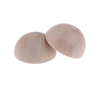 ＡＷＨＡＯ 2 Piezas Bloques de Construcción de Madera Esfera Dividida Mini Hemisferio Mitad Bola Material Natural Superficie Lisa para Actividades
