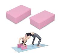 2-Piezas Bloques De Yoga, Antideslizantes Ligeros Bloques De Espuma De Alta Densidad Para Ejercicios Equipo De Entrenamiento Bloques Lastrados Para Yoga Pilates Meditación(Rosa)