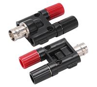 2 Piezas BNC Hembra a Conector Banana Doble de 4 Mm, Conector Adaptador Divisor Coaxial RF para Equipos Electrónicos, Equipos Industriales, Inversores, Maquinaria de Soldadura