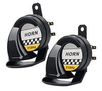 2 Piezas Bocina Coche Potente de 12V 300DB, Bocinas Camion Bocina Coche Potente Tren, Claxon Coche Eléctricos Claxon Moto Universal, Motocicletas Vehículos Cuerno de Caracol Eléctrico (Negro)