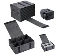 2 Piezas Boîte de Soporte para Platos de Fieltro Organizador Platos y un Portavasos con Capacidad para 8 Placa y 6 Vasos, Cuenta con un Cierre y Asa Cómodo para Embalaje y Transporte