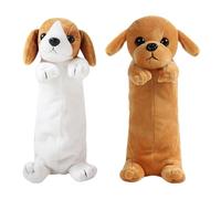 2 Piezas Bolsa A Lápiz De Perros, Linda Bolsa De Almacenamiento De Animales De Dibujos Animados, Bolsa De Papelería Multifunción, Bolsa De Lápiz De Felpa Creativa, Papelería De Regalo Para Niños