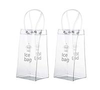 2 Piezas Bolsa Botella Vino de Hielo Plegable PVC Champagne Enfriador de Botellas de Vino con Asa, para Pubs y Restaurantes, Hogar