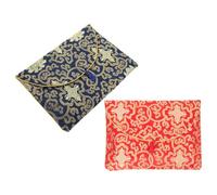 2 Piezas Bolsa de Almacenamiento, Brocado Chino Elegante | Cierre de Nudo Chino, Interior Esponjas, Patrón Bordado Clásico, para Viaje y Trayecto Escolar