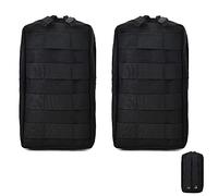 2 Piezas Bolsa De Cintura Táctica De Molle, Bolsa táctica EDC, Bolsa Compacta de Estilo Militar, Compacta Riñonera Militar para Senderismo Ciclismo Escalada Viajes Deportes al Aire Libre (Negro)