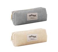 2 Piezas Bolsa De Papelería De Patrón De Tiburón, Bolso De Lápiz Lindo, Bolso Creativo De Lápiz, Bolsa De Lápiz De Pana, Papelería De Estudiante.