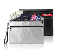 2 Piezas Bolsa Ignífuga, Bolsa Para Documentos Impermeable E Ignífuga(28x19cm,6400℉), 12 Capas Aislantes, Se Puede Utilizar Para Guardar Dinero En Efectivo, Pasaportes Y Objetos De Valor