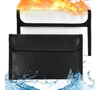 2 Piezas Bolsa Impermeable, Bolsa Ignifuga, Bolsa Ignifuga Dinero, Bolsa de Archivo Ignífugo, Ideal para Guardar Dinero En Efectivo, Documentos, Pasaportes y Objetos de Valor