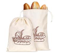 2 Piezas Bolsa Pan 44 * 32,5cm Bolsa de Pan Reutilizables con Forro de Cera de Abeja para Almacenamiento Pan Tostado Pan Molde Integral Verduras Panecillos Frutas Compras a Granel Lavable(Cordón)