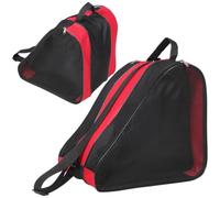2 Piezas Bolsa para Patines de Hielo y Ruedas, Cremallera y Cordón | Almacenaje Ventilado, Protege Cuchillas y Ruedas, Apta Mayoría de Tallas, Color Rojo