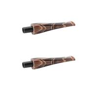 2 Piezas Boquilla para Pipa de Acrílico Con Vetas Marrones para Pipas de Tabaco - Vástago de Pipa de Repuesto con Longitud de 77 mm, Ajuste para Espiga de 10.3 mm | Boquilla para Accesorio para Pipas