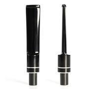 2 Piezas Boquilla para Pipa de Acrílico Negro para Pipas de Tabaco - Vástago de Pipa de Repuesto con Longitud de 83 mm, Ajuste para Espiga de 10.3 mm | Boquilla para Accesorio para Pipas