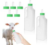 2 Piezas Botella De Leche De Cordero, Biberón De Alimentación para Terneros, Botella De Cordero para Animales Pequeños, Resistente Al Desgaste y a Las Mordeduras, 850Ml, 5 Chupetes