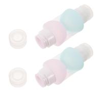2 Piezas Botella de Viaje 90ml de Doble Compartimento | Cierre Hermético, Codificación Visual por Color, Agarre Seguro en Mojado, para Viaje y Baños Compartidos