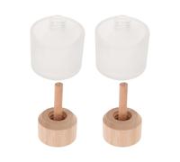 2 Piezas Botella Difusora de Vidrio 50ml con Tapa de Madera | Diseño Redondo y Claro, Recambio Preparado, para Mezclas DIY y Aceites Esenciales, Estilo Moderno