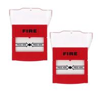 2 Piezas Botón de Alarma contra Incendios Manual, Reinicio Rápido | Plástico, Instalación Sencilla y Compatibilidad Sistema, Uso en Hotel y Hogar, Diseño Visible