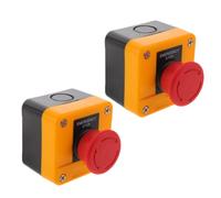 2 Piezas Botón de Parada de Emergencia para Cabina de Elevador | Nylon Rojo, Cabezal Tipo Hongo Reinicio por Rotación, Montaje en Panel, de 100000 Pruebas Mecánicas