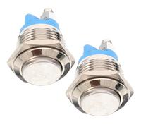 2 Piezas Botón del Timbre Puerta Cable, Metal Plata | Pulsador Exterior Portátil, Reinicio Automático, Instalación Sencilla, Accesorio Ligero para Reemplazo