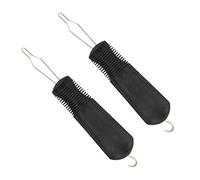 2 Piezas Botón Gancho Cremallera Ayuda para Tirar Ayuda para Vestirse Cuello de Camisa Lazo de Alambre Dispositivo de Ayuda para Tirar Herramienta para Artritis Fibromialgia