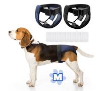 2 Piezas Bragas Perras Menstruales, Pañal Perro Hembra, Pañales Perro Macho Hembra, Pañales para Perros Hembra, Bragas para Perros Celo Hembra Trae 8 Toallas Sanitarias, Reutilizable y Lavable, M