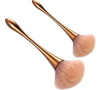 2 Piezas Brocha de Polvo Mineral Grande Brocha de Maquillaje Kabuki Brocha de Fondación Rubor Suave Mullida para Polvo Suelto de Gran Cobertura Bronceador Sonrojo Pulido de Mezcla
