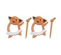 2 Piezas Broche de Animal de Madera, Alfiler de Animal Joyería de Madera para Mujeres Broche de Alfiler de Madera Hecha a Mano con Pasador de Seguridad para Vestidos Suéteres