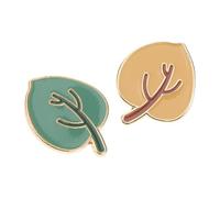 2 Piezas Broche de Hoja Estilo Japonés Lindo para Mochila y Bolso | Aleación de Zinc, Fijación Segura y Fácil de Colocar, para Otoño, Chal y Solapa