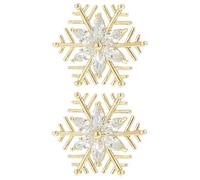 2 Piezas Broche Forma de Hielo, Aleación Dorada Elegante | Pin de Solapa para Cuello, Evita Exposición Accidental, Decoración de Ramilletes, Uso en Ropa de Moda