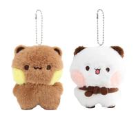 2 piezas Bubu Dudu Llavero Felpa, Regalos Dulces para Parejas, Dudu Bubu Colgante de Bolsillo Mujer con Cadena de Perlas, Llavero Anime para Mochila y Llaves, Pequeño Regalo para Parejas